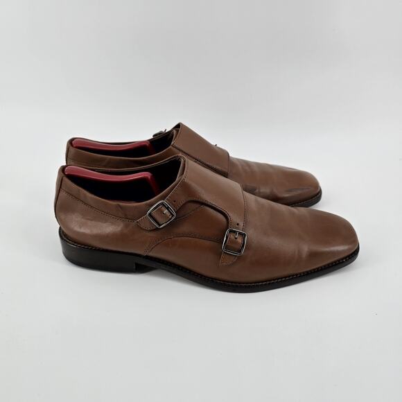 Johnston & Murphy Men’s Double Monk Strap Dress Shoes Brown Leather Cap Toe 11M main image 7